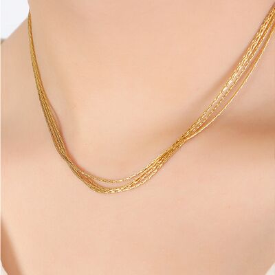 18K Gold-Plated Multi-Layer Clavicle Chain Necklace