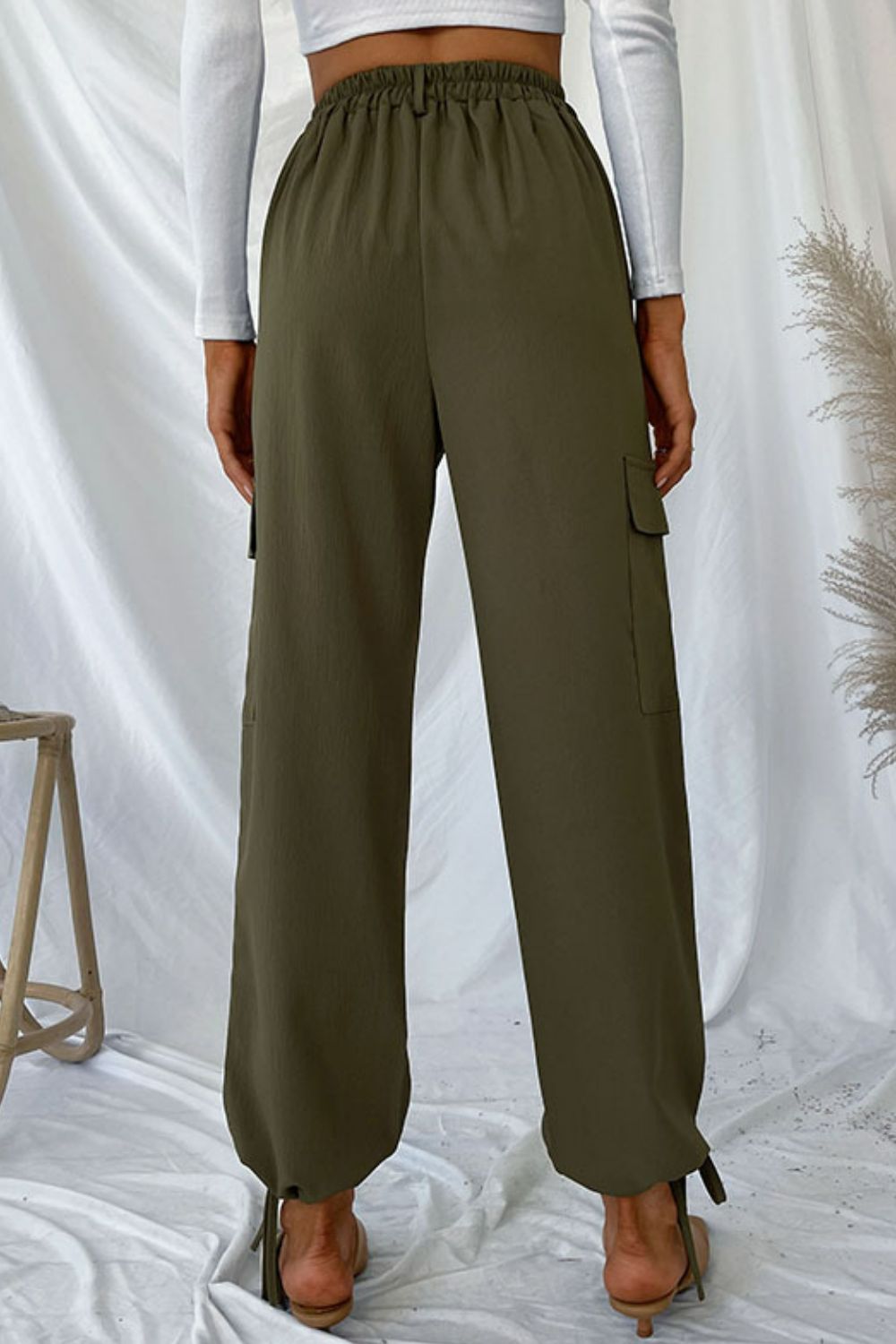 Drawstring Ankle Cargo Pants