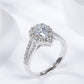 1 Carat Moissanite Teardrop Split Shank Ring