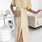 Surplice Neck Slit Maxi Dress