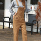 Wide Strap Buttoned Straight Overalls