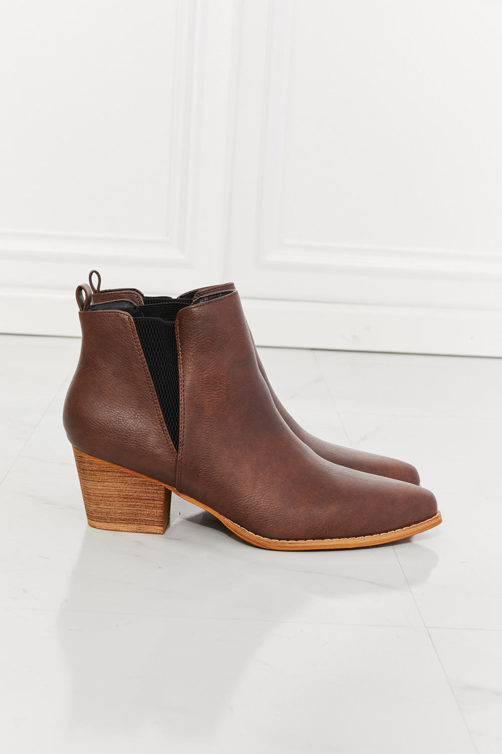 Pointed Toe Bootie in Chocolate