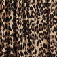 Plus Size Leopard Elastic Waist Midi Skirt