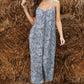 Printed Spaghetti Strap Low Back Jumpsuit