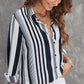 Striped Button-Down Long Sleeve Shirt