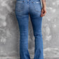 Sequin Bow Distressed Bootcut Jeans
