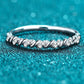 Moissanite Rhodium-Plated Half-Eternity Ring