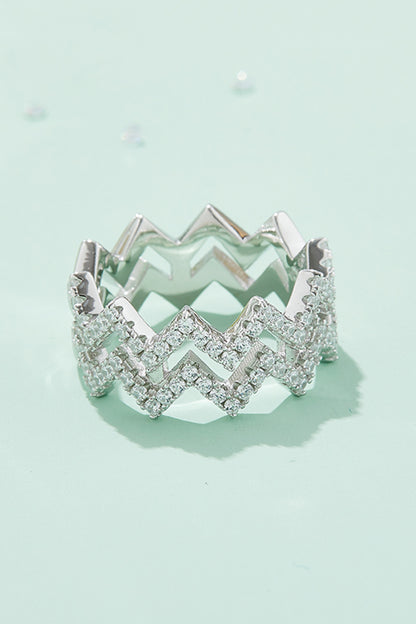 Moissanite Zigzag Stacking Ring