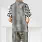 Striped Short Sleeve Shirt, Pants, and Cami Pajama Set